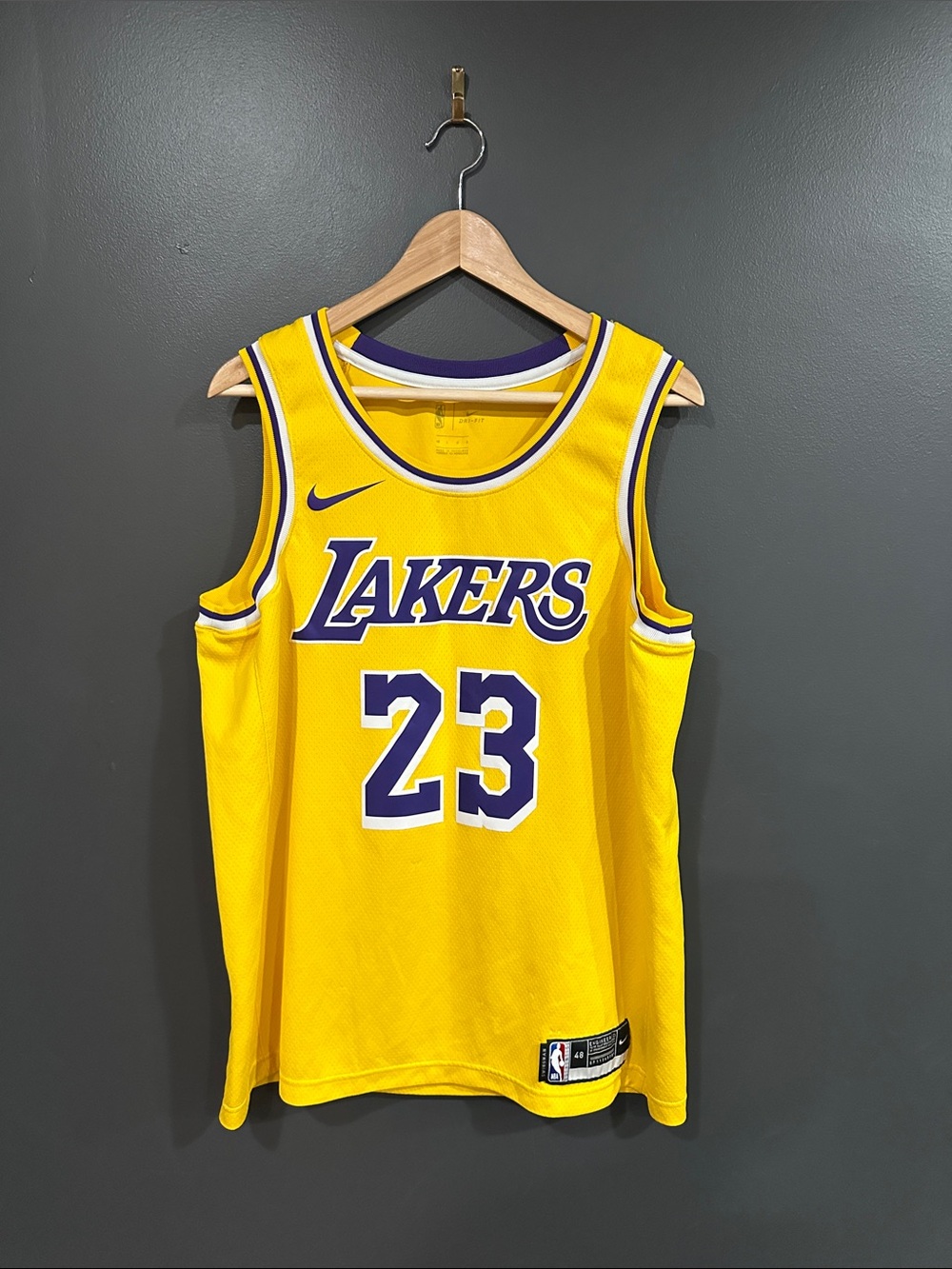 Nike Lakers #23 Yellow Basketball Jersey